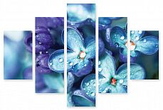 Модульная картина 245 "Голубые цветы"