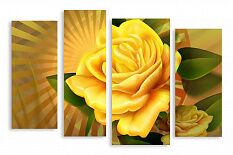 Модульная картина 2856 "Желтая роза"
