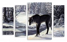 Модульная картина 2346 "Холодный волк"