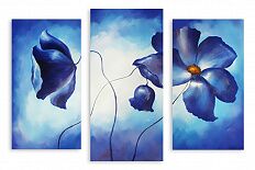 Модульная картина 2139 "Голубые цветы"