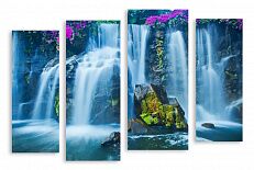 Модульная картина 3258 "Голубой водопад"