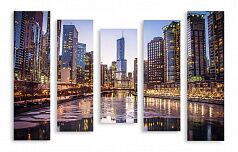 Модульная картина 2829 "Вечерний Чикаго"