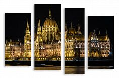 Модульная картина 2785 "Ночной Будапешт"