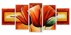 Модульная картина 995 "Нарисованные тюльпаны"