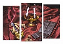 Модульная картина 3360 "Коньяк с шоколадом"