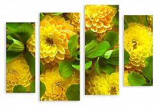 Модульная картина 2258 "Желтые хризантемы"