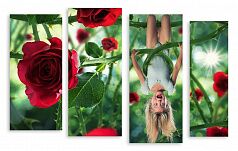 Модульная картина 3471 "Девочка в розах"