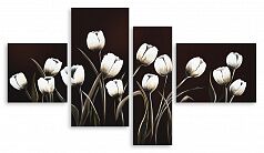Модульная картина 528 "Белые тюльпаны"
