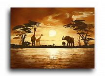 Постер 4397 "Жирафы и слоны"