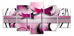 Модульная картина 5260 "Розовые стрекозы"