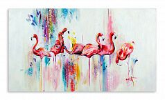 Постер 3163 "Фламинго красками"
