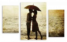 Модульная картина 2877 "Влюбленные на берегу моря"