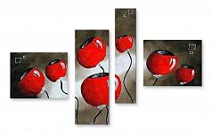 Модульная картина 1091 "Красные бутоны"