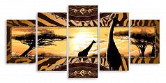 Модульная картина 4437 "Жирафы под солнцем"