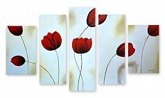 Модульная картина 991 "Красные тюльпаны"