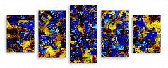 Модульная картина 3676 "Жёлто-синяя абстракция"