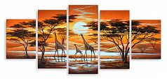 Модульная картина 4895 "Семейство жирафов"