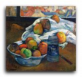 Репродукция 1071 "Ваза с фруктами на подоконнике (Bowl of Fruit and Tankard before a Window)"