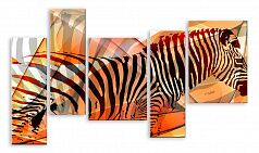Модульная картина 5467 "Оранжевая зебра"