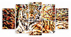 Модульная картина 417 "Огненный тигр"