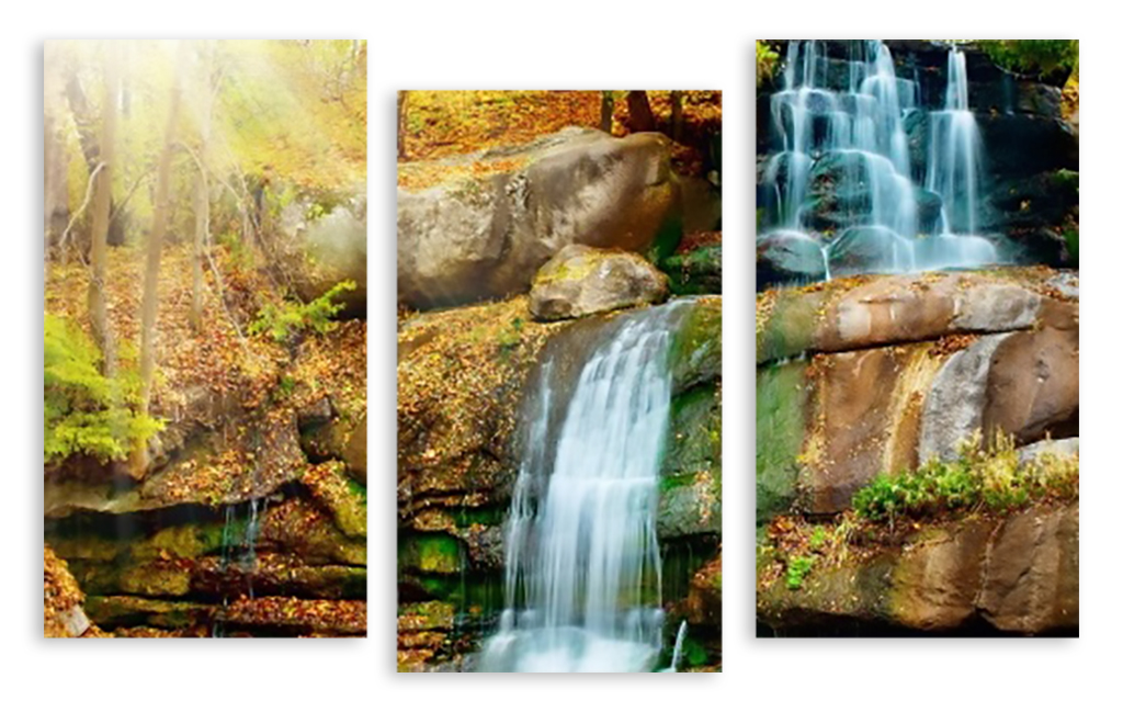Модульная картина 2249 "Водопад в лесу" фото 1