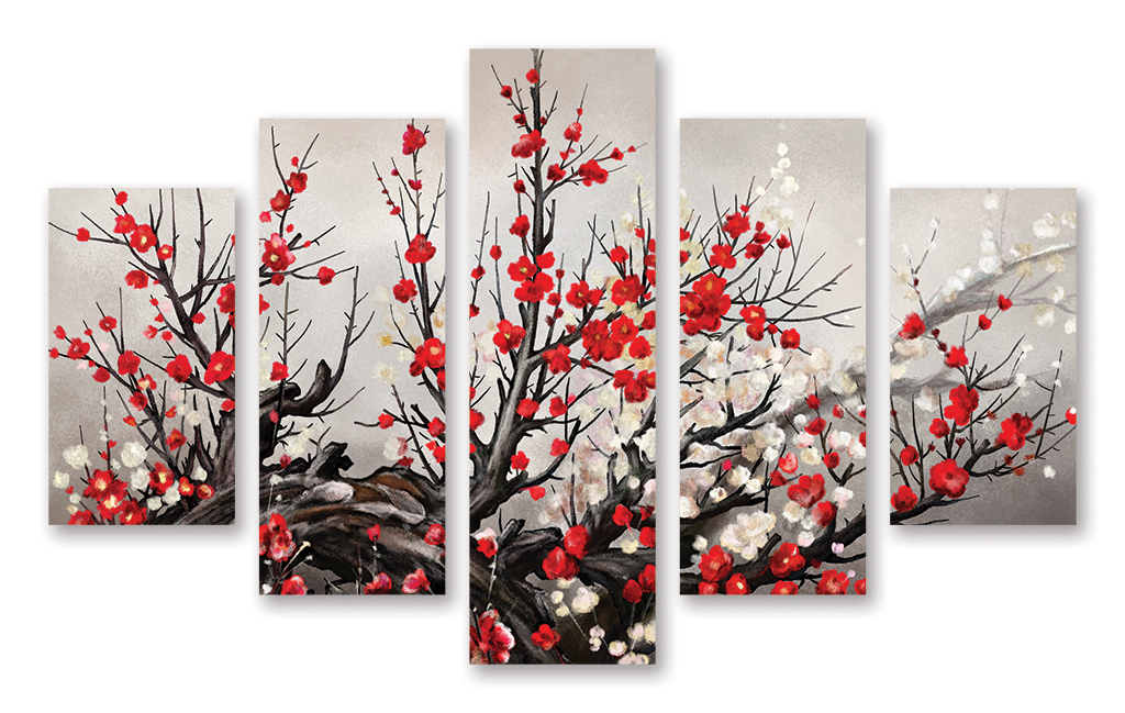 Модульная картина 346 Цветущая сакура – фото в интерьере | Купить, цена 9  220 руб.