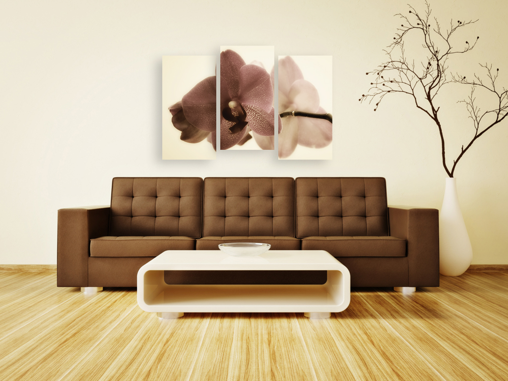 Модульная картина 285 "Орхидея сепия" фото 4
