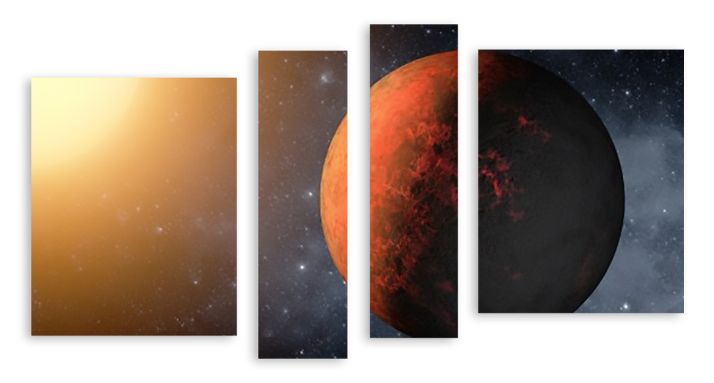 Модульная картина 2122 "Оранжевая планета" фото 1