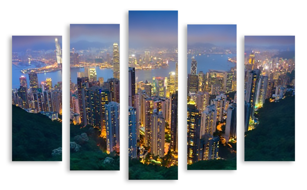 Модульная картина 2787 "Небоскребы Гонконга" фото 1
