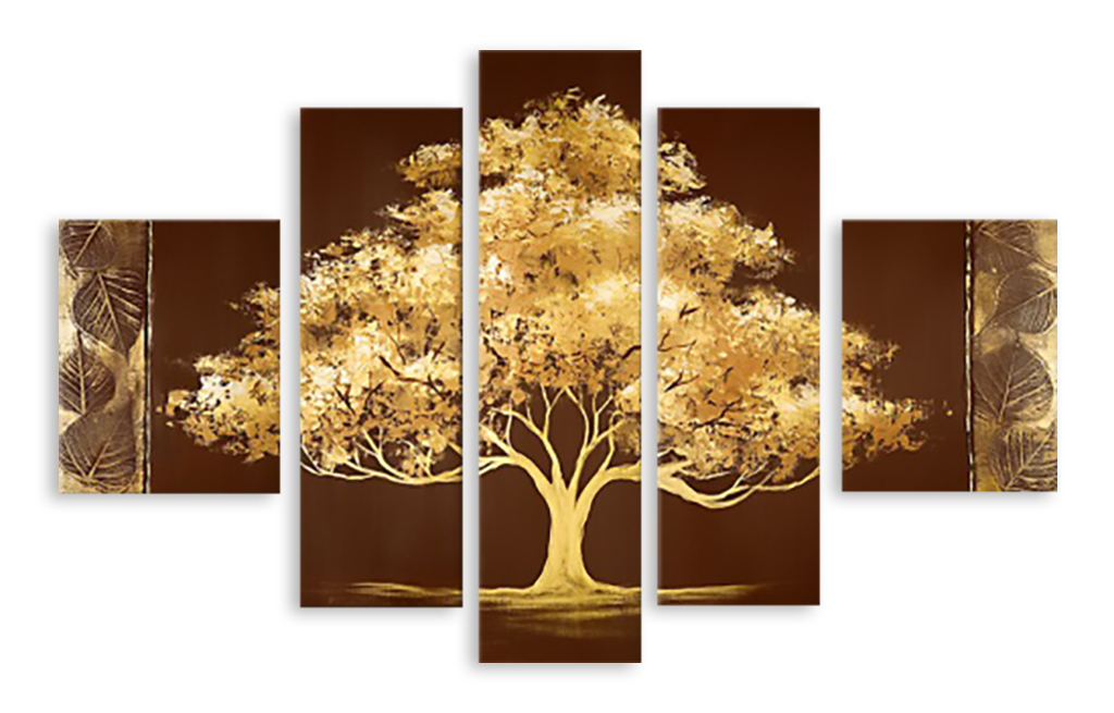 Модульная картина 2359 Золотое дерево – фото в интерьере | Купить, цена 9  220 руб.