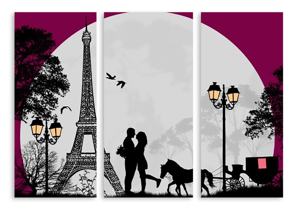 Модульная картина 2395 "Любовь в Париже" фото 1