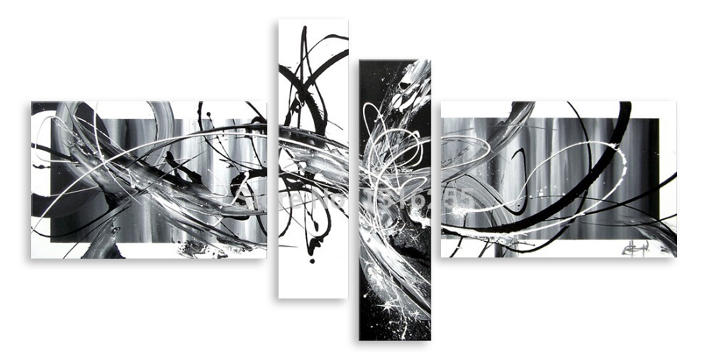 Картины абстракция черно белые для интерьера