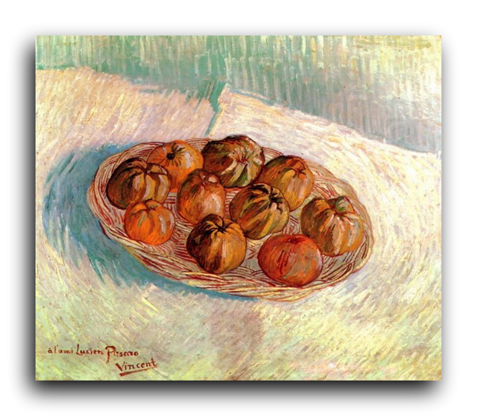 Репродукция 1390 Корзина с яблоками (Still Life with Basket of Apples to  Lucien Pissarro) на холсте | Купить, цена