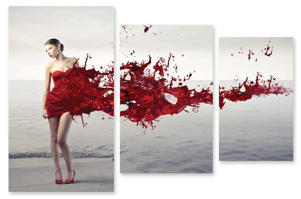 Модульная картина 199 "Красное платье" фото 1