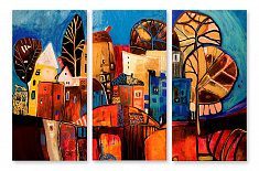 Модульная картина 1187 "Красочный город"
