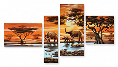 Модульная картина 320 "Слоны"
