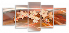 Модульная картина 4864 "Бежевые орхидеи"