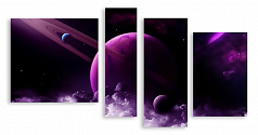 Модульная картина 2781 "Фиолетовый космос"