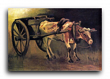 Репродукция 1488 "Повозка и красно-белый бык (Cart with Red and White Ox)"