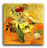 Репродукция 1597 "Японская ваза с розами и анемонами (Still Life Japanese Vase with Roses and Anemones)"