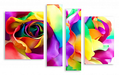 Модульная картина 2732 "Разноцветная роза"