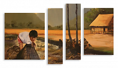 Модульная картина 3071 "Камбоджа"