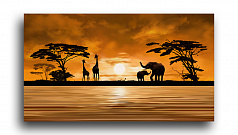 Постер 4338 "Слоны и жирафы"