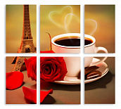 Модульная картина 2675 "Кофе в Париже"