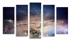 Модульная картина 3682 "Город в тумане"