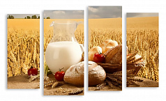Модульная картина 3268 "Хлеб с молоком"