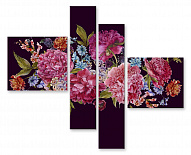 Модульная картина 1255 "Дивные цветы"