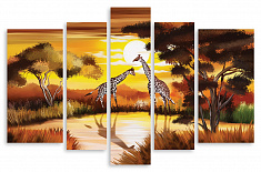 Модульная картина 2992 "Два жирафа"