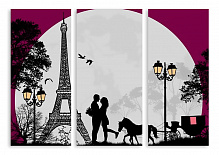 Модульная картина 2395 "Любовь в Париже"