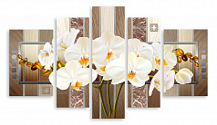 Модульная картина 4917 "Белые орхидеи"
